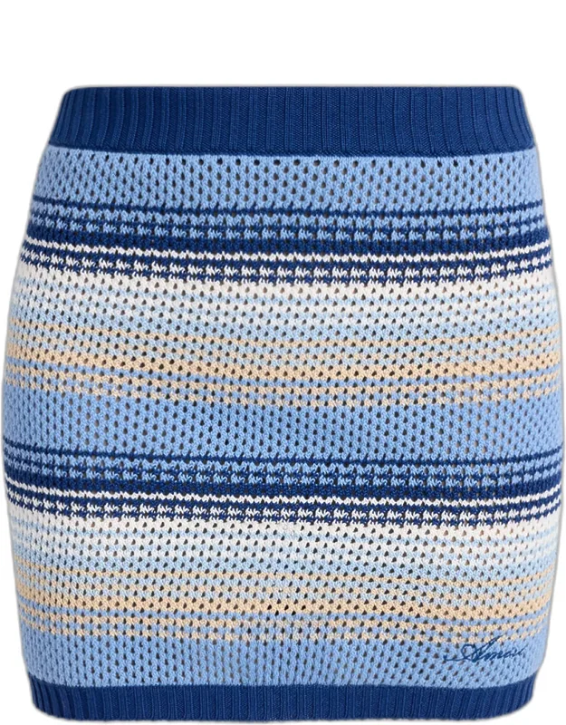 Striped Crochet Mini Skirt