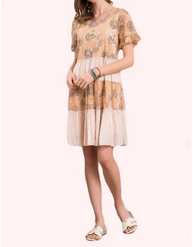 Two Tone Lace Mix Dress