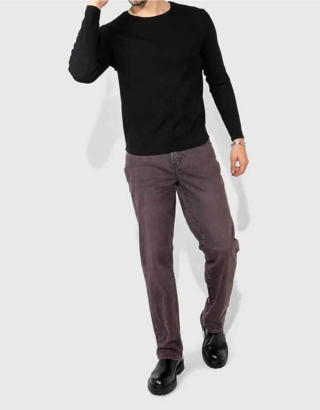 Caine Straight Leg Jeans - Premium Stretch Rigid Denim, Relaxed Silhouette
