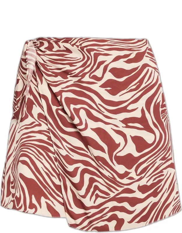 Draped Satin Mini Skirt