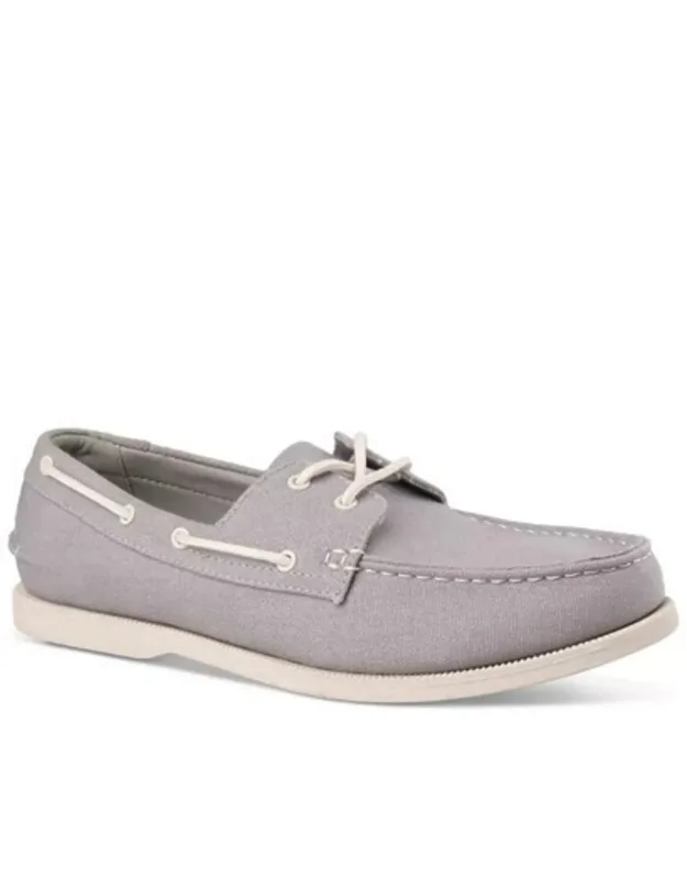 Club Room Elliot 100184110mn Gray Canvas Comfort Casual Boat Shoes