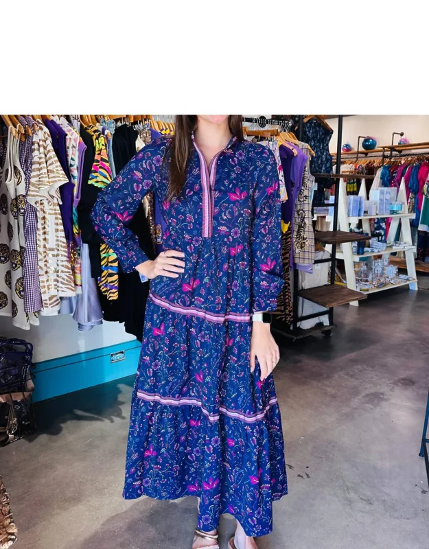 Floral Symphony Long Sleeve Dress