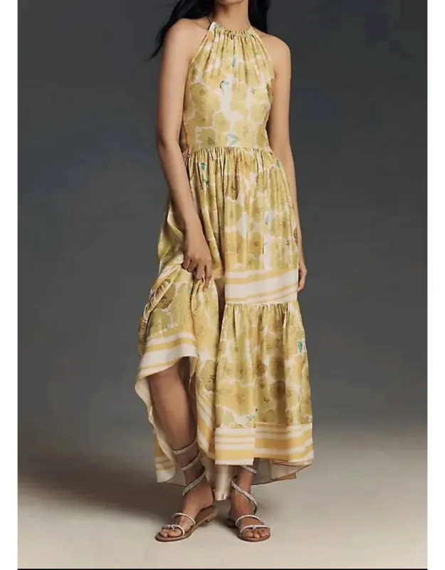 High Low Halter Maxi Dress