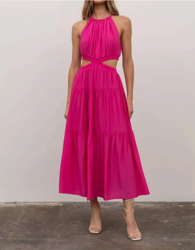 Cutout Tiered Maxi Dress