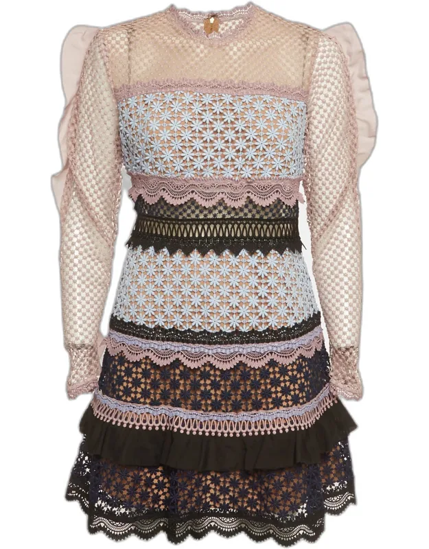 Guipure Lace Ruffled Bellis Dress