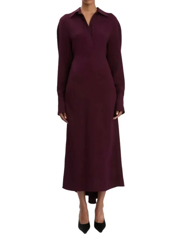Polo Collar Midi Dress