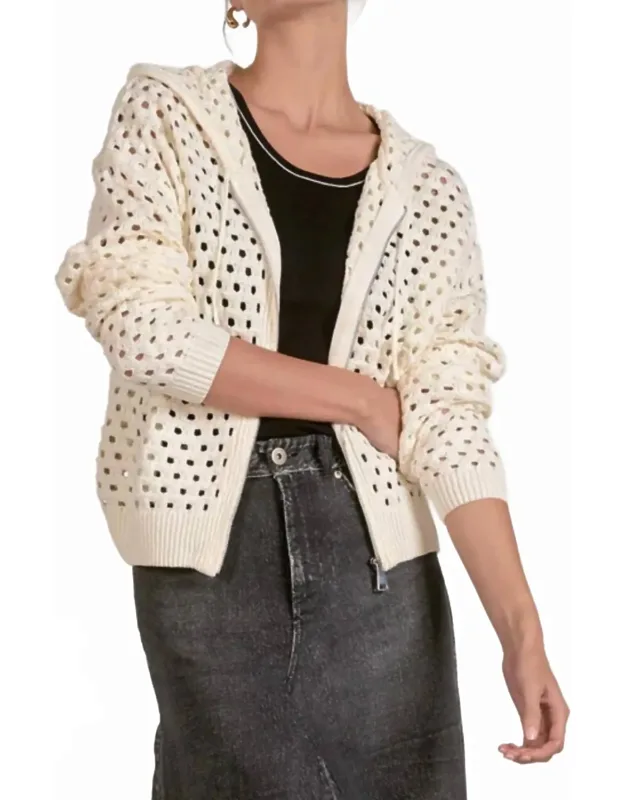 Collette Crochet Zip Hoodie Sweater