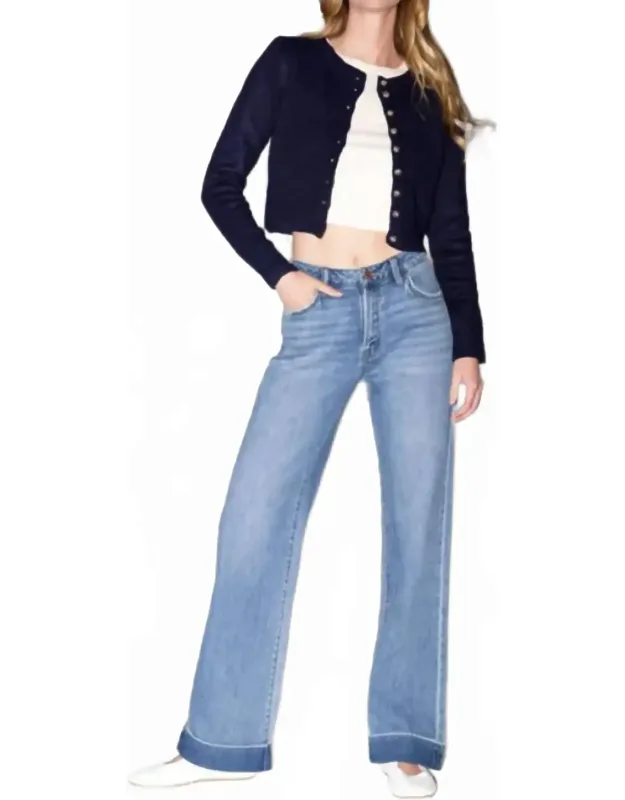Cuffed Denim Trousers