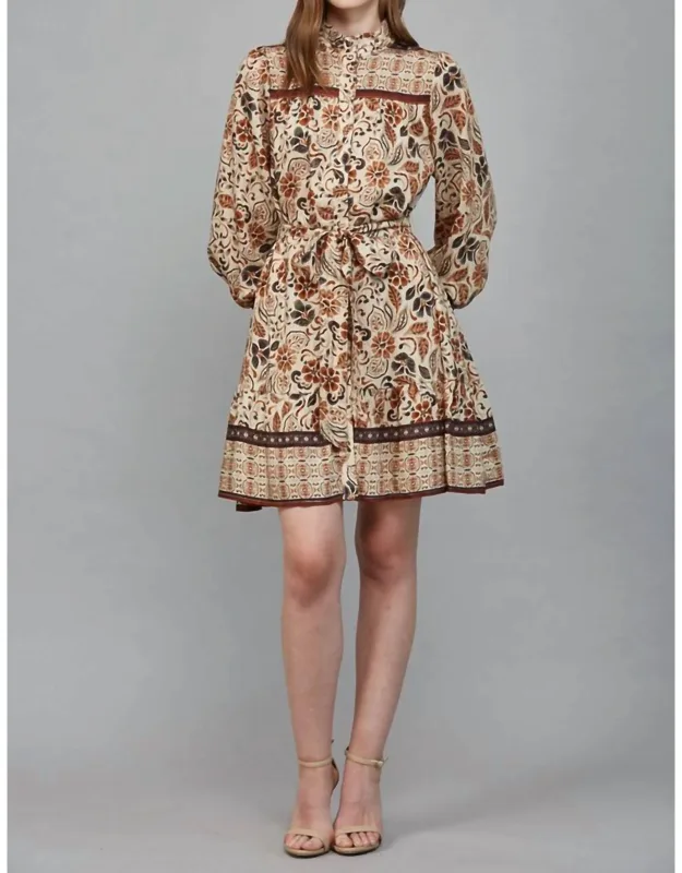 Boho Tiered Long Sleeve Mini Dress