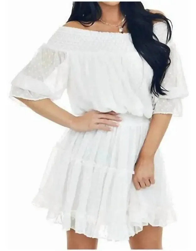 Swiss Dot Off Shoulder Dress