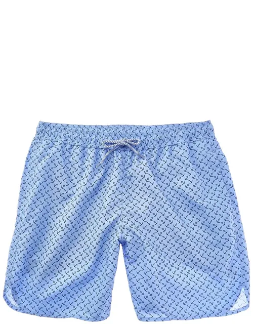 Tailorbyrd Printed Swim Short With Side Pockets And Interior Liner