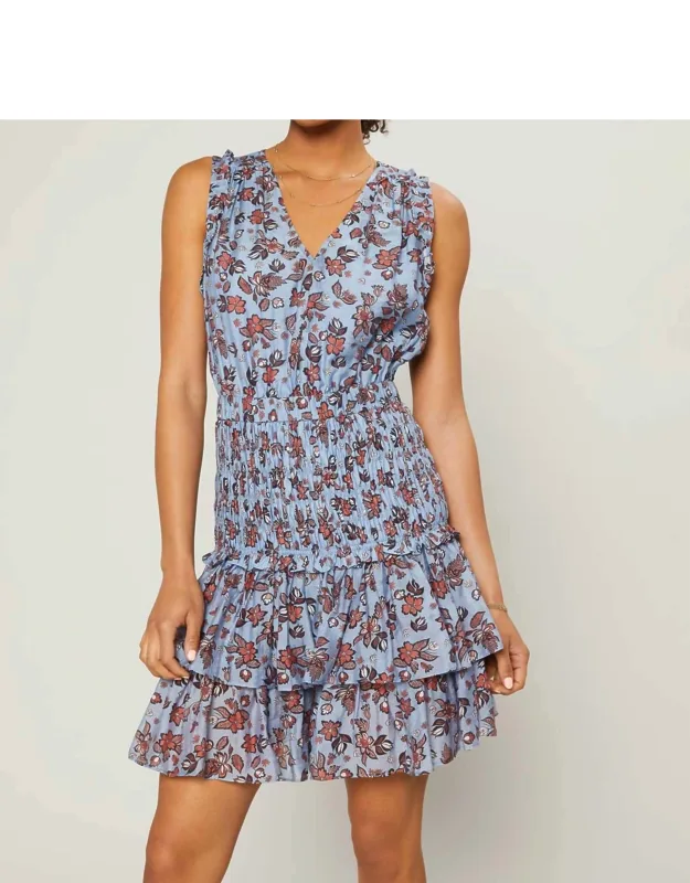 Sleeveless V-neck Tiered Mini Dress