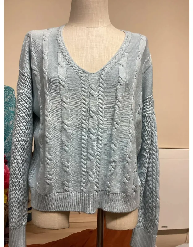 V-neck Cable Sweater