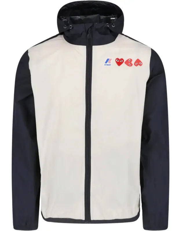 Two-tone Heart Motif Jacket