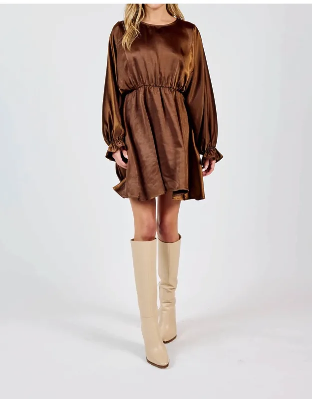 Warm Tea Dolman Sleeve Mini Dress