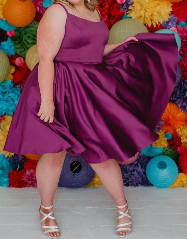 Scoop Neck Satin Cocktail Dress