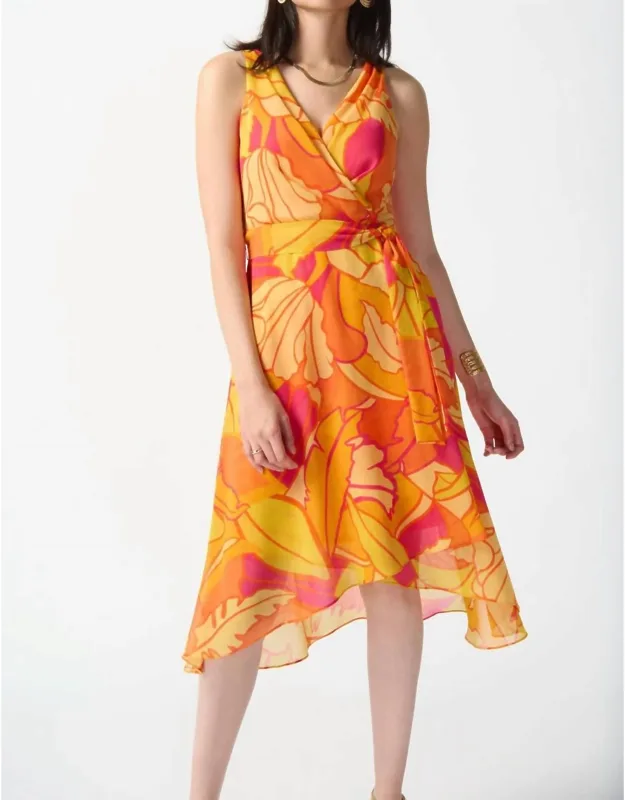 Tropical Print Fit And Flare Dress