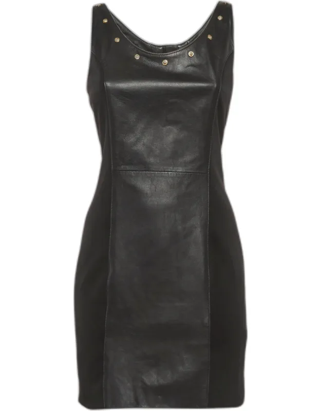 Leather And Neoprene Mini Dress