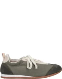 Rounded Toe Leather Sneakers