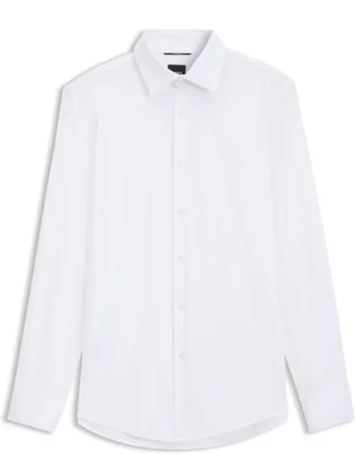 Slim-fit Shirt In Performance-stretch Jersey With Moisture Management And Richly Textured Design