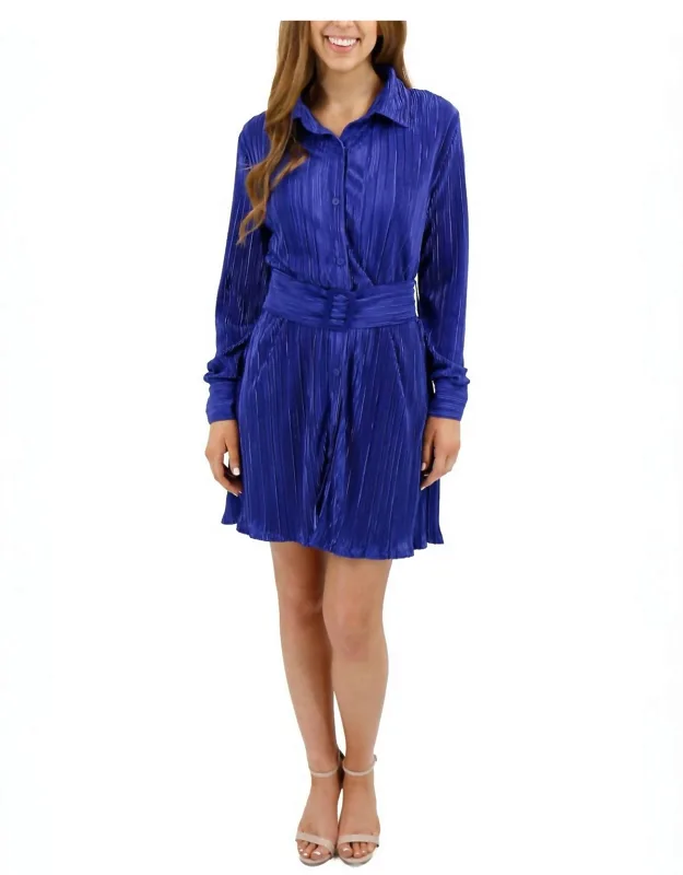 Belted Plisse Dress