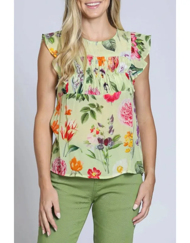 Sleeveless Flutter Sleeve Top