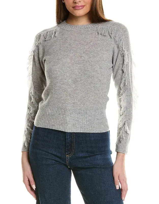 Fringe Sleeve Wool & Cashmere-blend Sweater