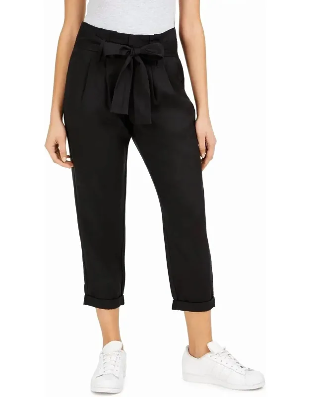 Cuffed Cropped High Rise Pants