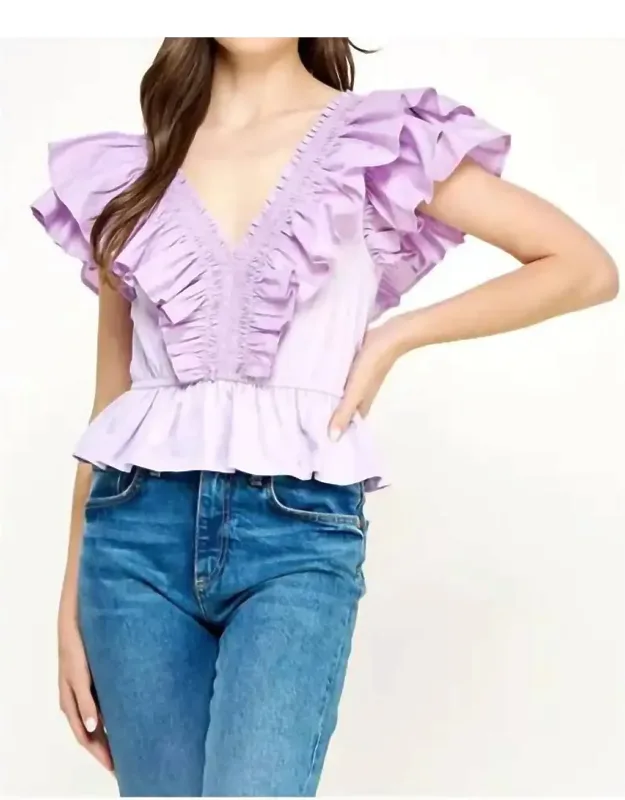 Ruffled Poplin Top