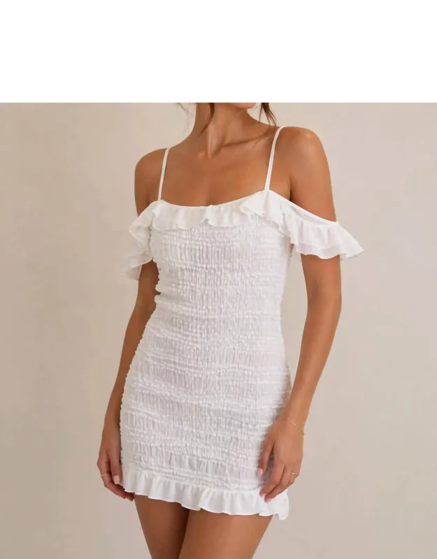 Off Shoulder Textured Dress