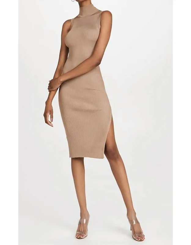Plaited Rib Midi Dress