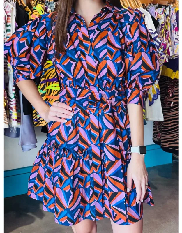 Abstract Tile Mini Dress
