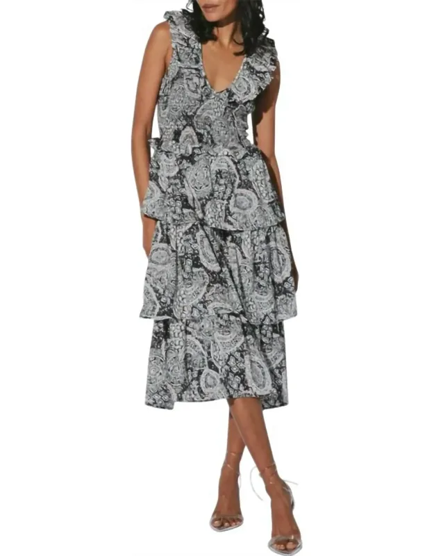 Midi Dress In Geo Print