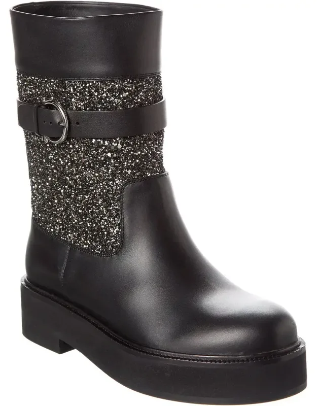 Leather & Glitter Boots
