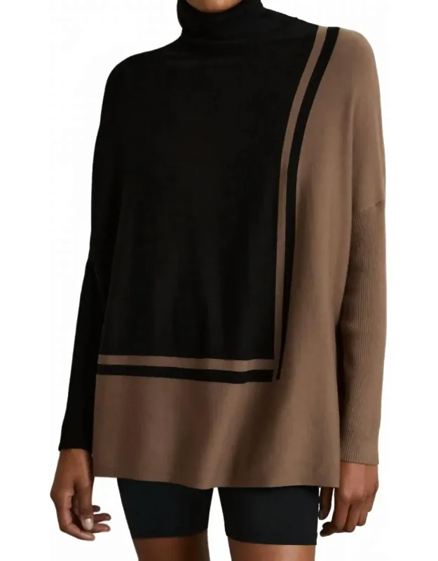 Colorblock Roll Neck Sweater