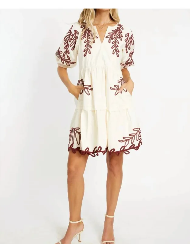 Carrie Mini Dress With Puff Sleeves And Side Pockets