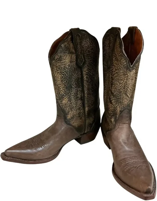 Floral Pointed Toe Boots