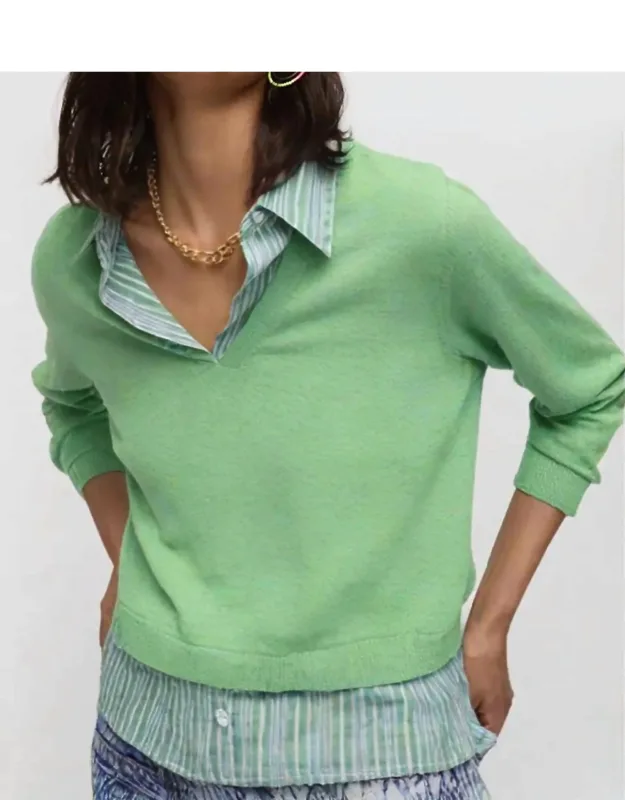 Long Sleeve Twofer Sweater