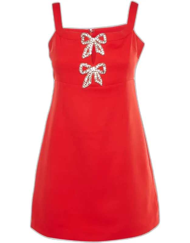 Crepe Bow Mini Dress