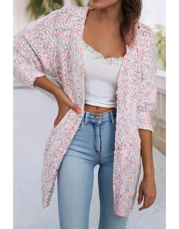 Speckle Open Front Cardigan