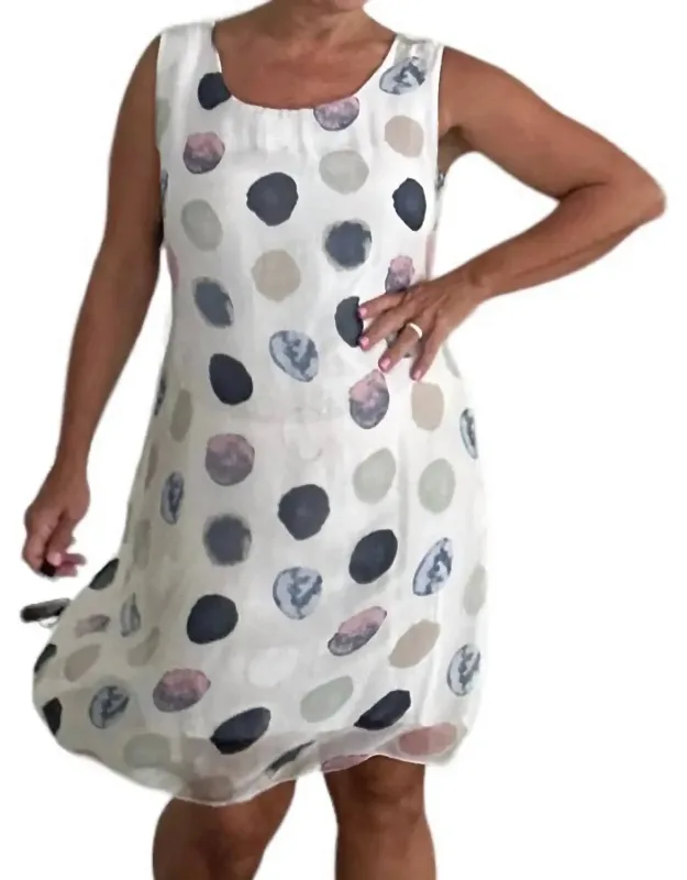 Eva Silk Mini Dress With Tie Waist And Polka Dot Pattern