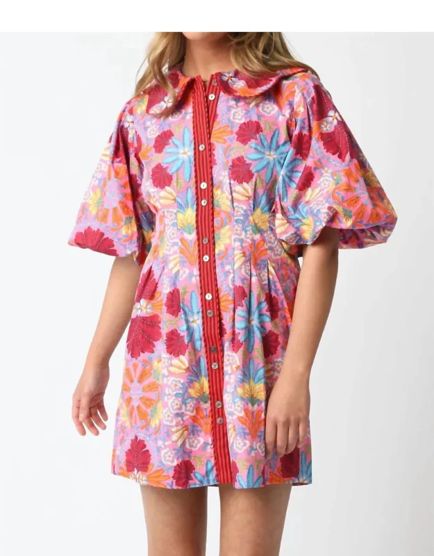 Floral Puff Sleeve Mini Dress