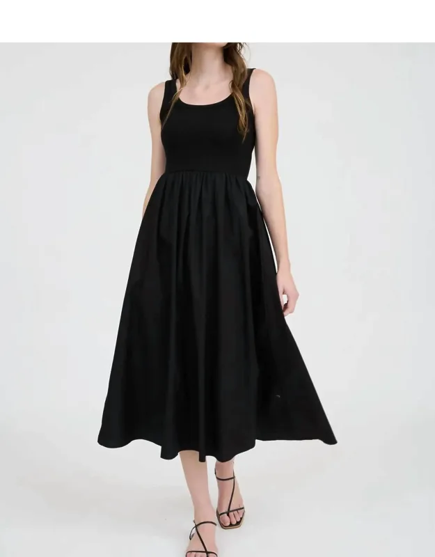 Mixed Media Midi Dress