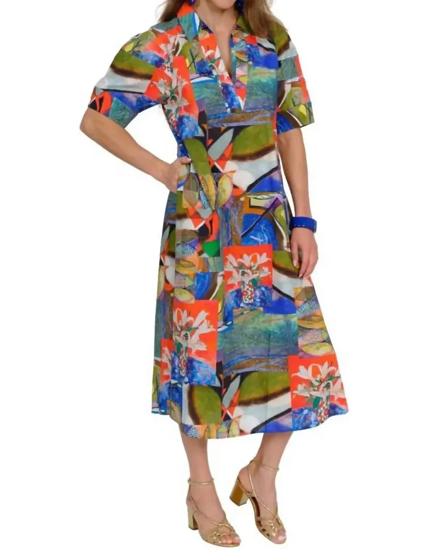 Maxim Short Sleeve Dress With Stitching Details