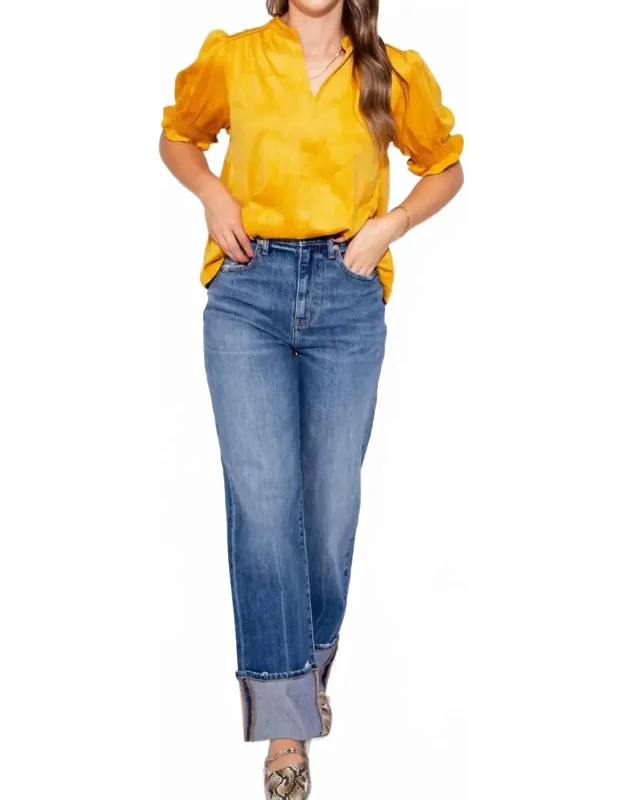 Suede Puff Sleeve Top