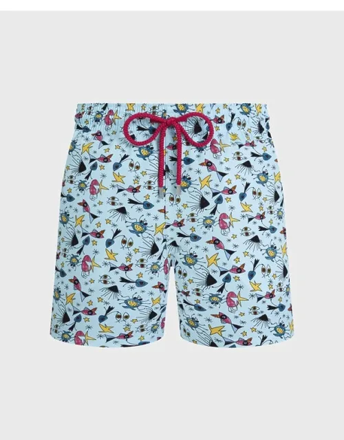 Vilebrequin - Stretch Short Swim Trunks Aquatic Carnival - Swimwear - Monrise With Shorter Length And Stretch Fabric