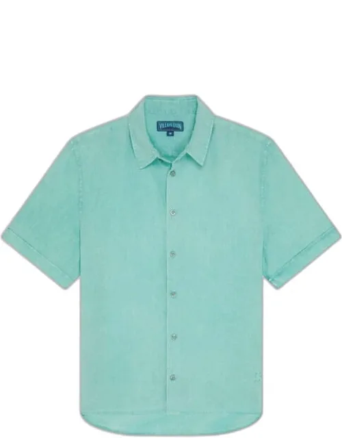 Mineral Dye Linen Bowling Shirt