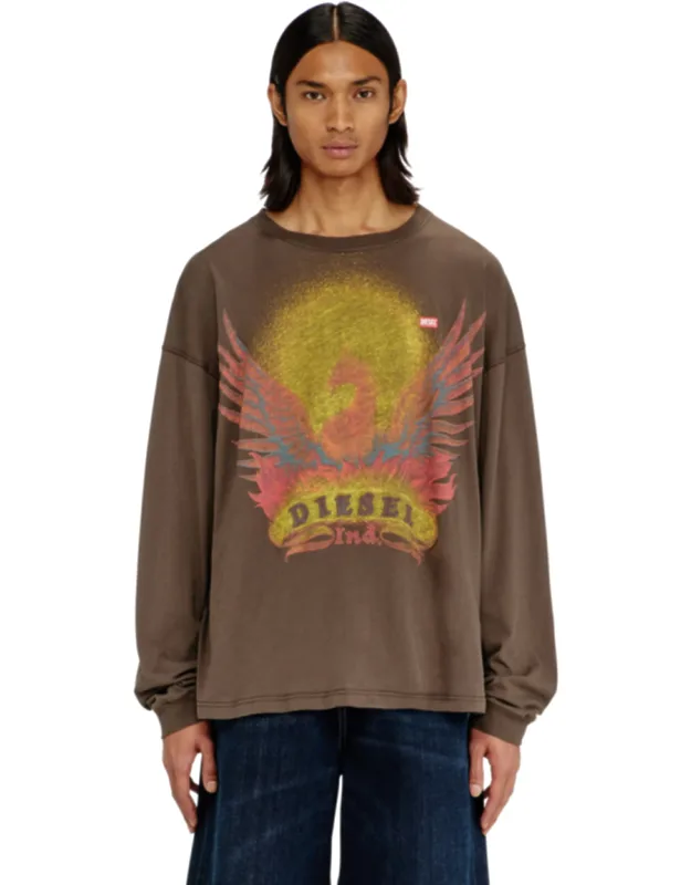 Long Sleeve T-shirt With Phoenix Graphic