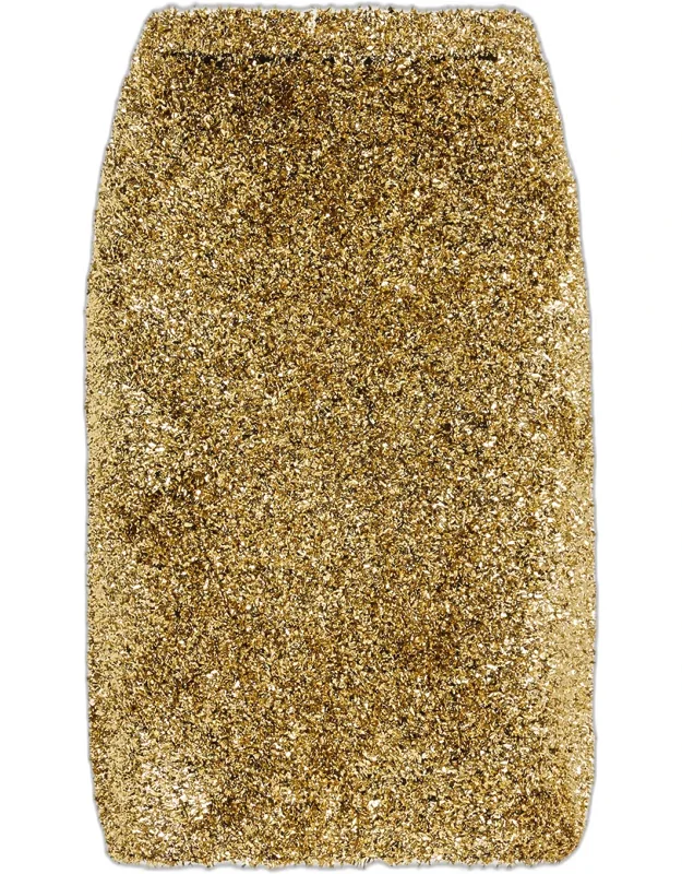 Metallic Textured Pencil Skirt