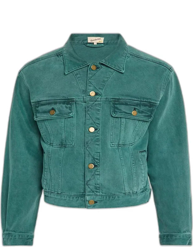 Cropped Washed Denim Jacket